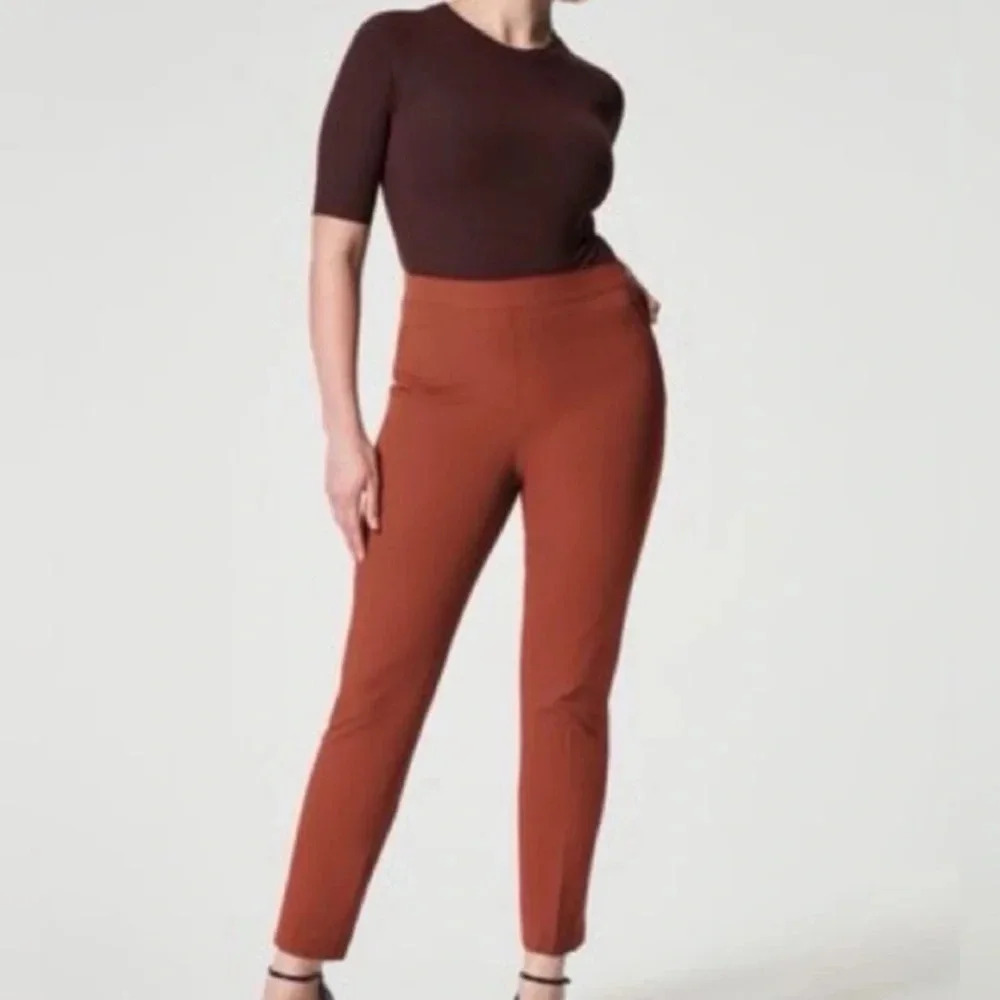 SPANX ON THE GO ANKLE SLIM STRAIGHT PANT SIZE MEDIUM BRONZE GLOW Y2K 90s